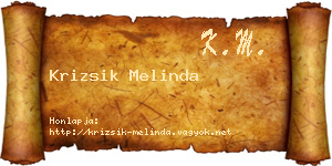 Krizsik Melinda névjegykártya