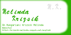 melinda krizsik business card